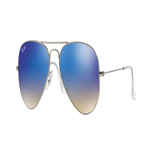 عینک آفتابی RayBan 3025 Aviator Silver Blue Gradient Flash - Image 2