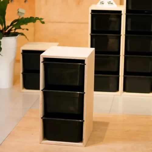 قفسه اسباب بازی و نظم دهنده کودکان باکس مشکی تکی کد 6118640