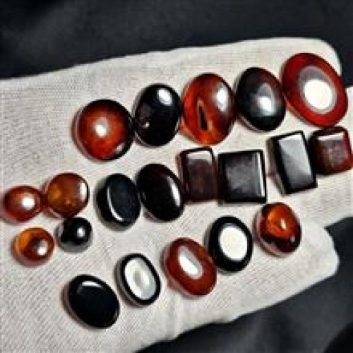 فروش پک 20 عددی نگین سنگ عقیق جگری معدنی کد G81266