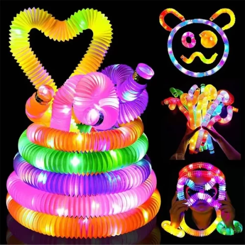 اسباب بازی لوله حسی چراغ دار 6 عددی کد 6928382