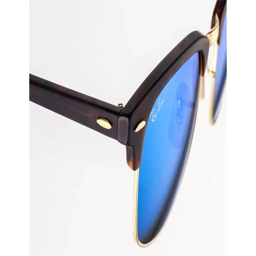 عینک آفتابی RayBan 3016 Clubmaster Tortoise Blue Flash - Image 3