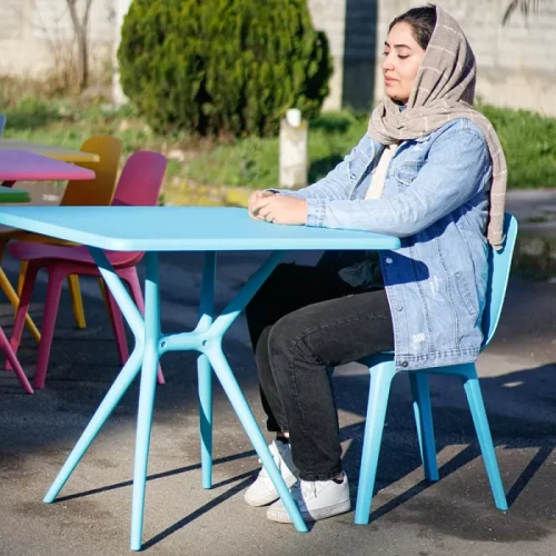 میز بزرگسال مربع تیکا رنگ مشکی P/TF03/ME