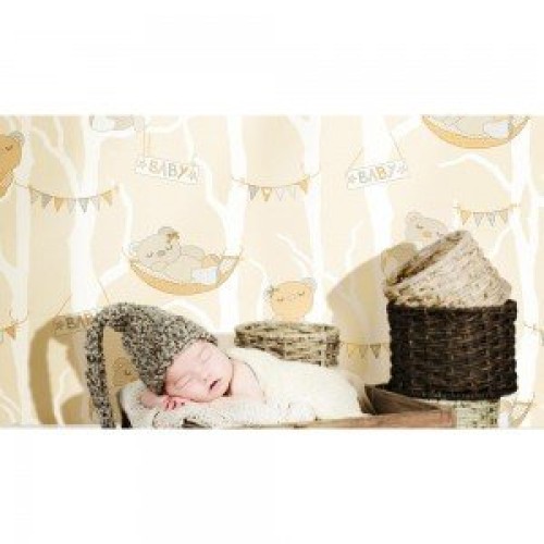 کاغذ دیواری انگلیسی اتاق کودک - تاینی تاتز G45143 tiny tots