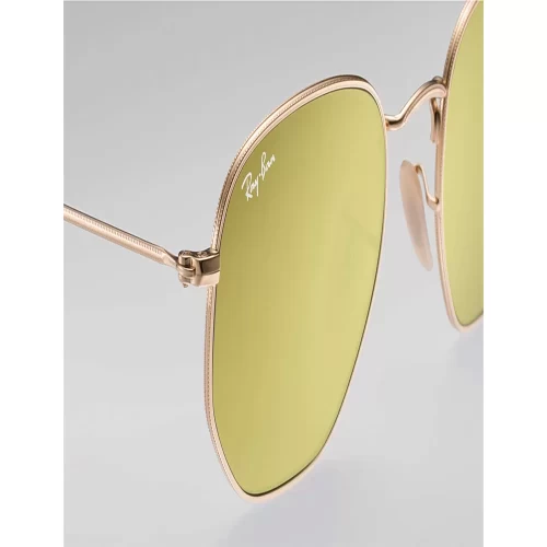 عینک آفتابی RayBan 3548N Hexagonal Flat Lenses Gold Yellow Flash - Image 4