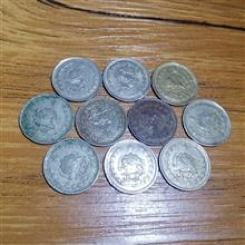 فروش پک 10عددی 1 ریال دوتاج پهلوی 1354 کد 4852