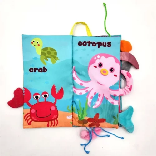 کتاب پارچه ای آموزش دم حیوانات دریایی جغجغه ای کد 6434739