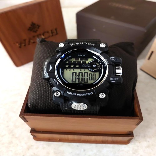 ساعت مچی مردانه سفید مشکی R SHOCK مدل 1244