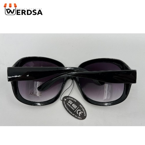 عینک آفتابی زنانه مشکی مدل اسپرت براق با لنز گرادینت UV400 کد 1498