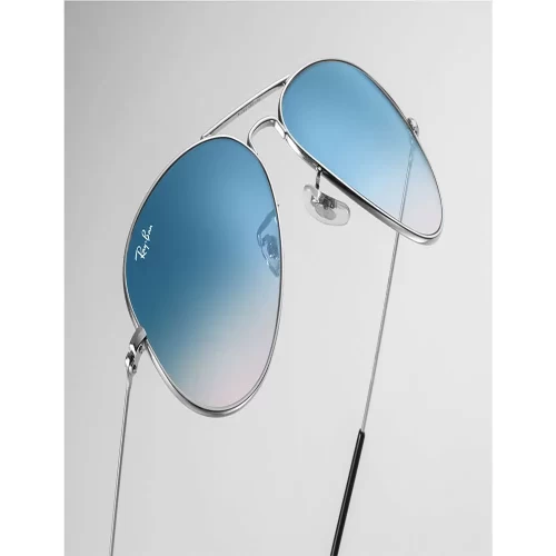 عینک آفتابی RayBan 3025 Aviator Silver Light Blue Gradient - Image 5