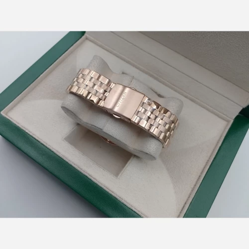 ساعت سیتیزن رزگلد صفحه مشکی طرح سه موتور تک مردانه - Image 2