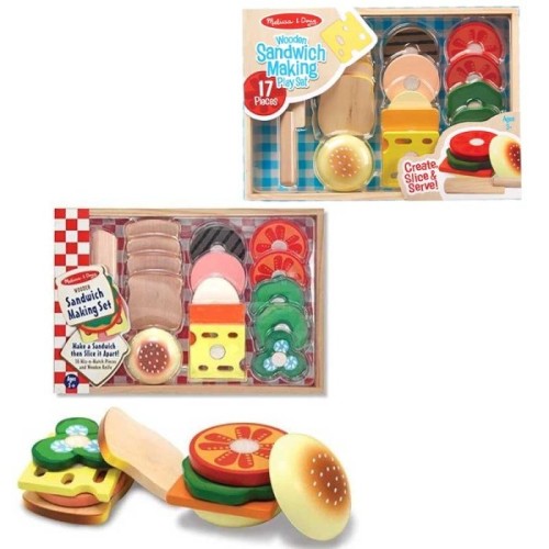 اسباب بازی ست فست فود چوبی 17 تکه MELISSA & DOUG کد 10513