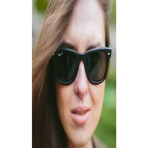 عینک آفتابی RayBan 2140QM Wayfarer Leather Green Classic G 15 - Image 8