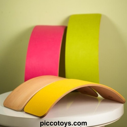 تخته تعادلی چوبی سایز بزرگ با زیره زرد curvy کد P/5555/ZA
