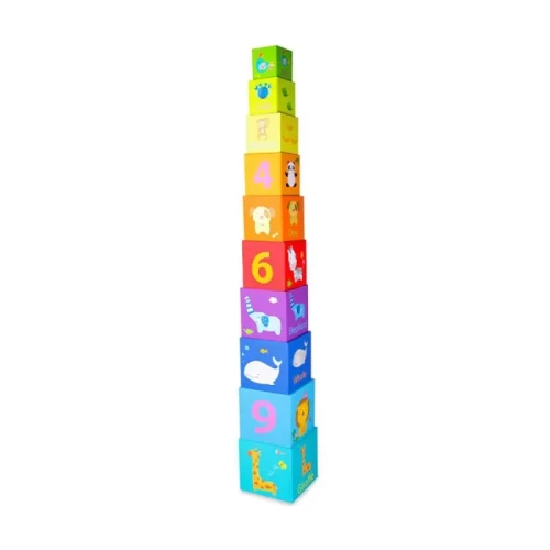 مکعب چیدنی 10 عددی اعداد و اشکال Classic World مدل stacking cubes 3567