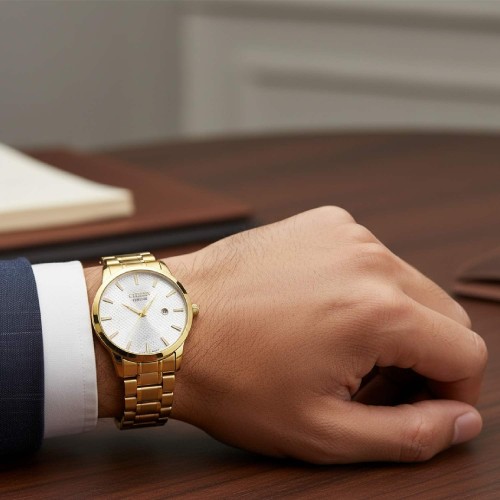 ساعت سیتیزن طلایی صفحه سفید مردانه - Image 4