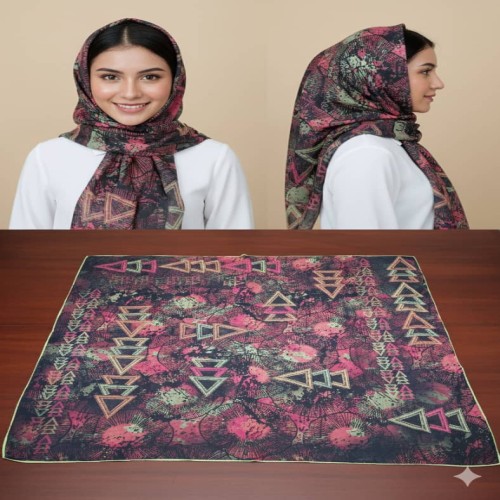 روسری نخی طرح بندی متفاوت قواره 120