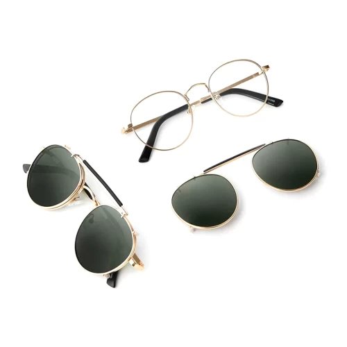 عینک مخصوص کامپیوتر آفتابی دی فرانکلین مدل D.franklin Classic Round Clip On Gold / G15 - Image 8