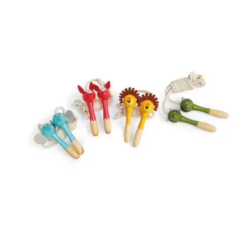 طناب بازی کودک با دسته چوبی طرح حیوانات کد BZ-12-B