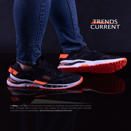 کفش اسپرت مردانه ترند مشکی نارنجی مدل 1271