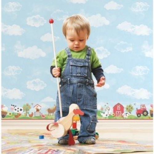 کاغذ دیواری انگلیسی اتاق کودک - تاینی تاتز G45112 tiny tots