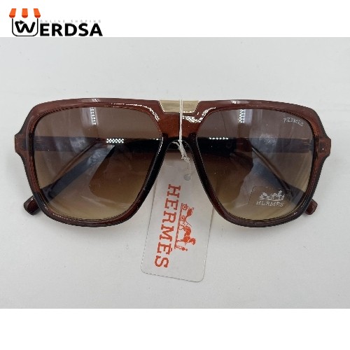 عینک آفتابی هرمس Hermes با فریم قهوه‌ای طلایی مدل اسپرت کلاسیک