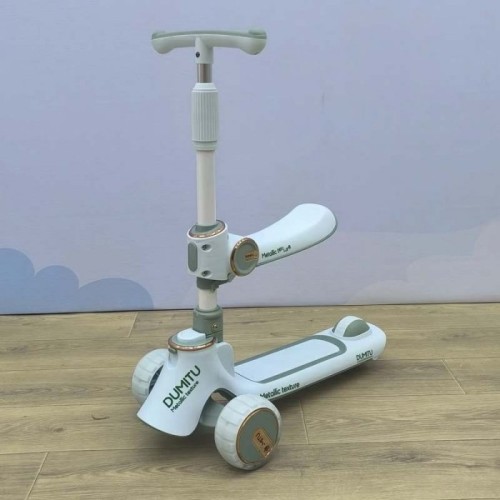 اسکوتر کودک 2 در 1 تاشو بلوتوثی دومیتو DUMITU رنگ سبز کمرنگ کد P/SDT02/LS