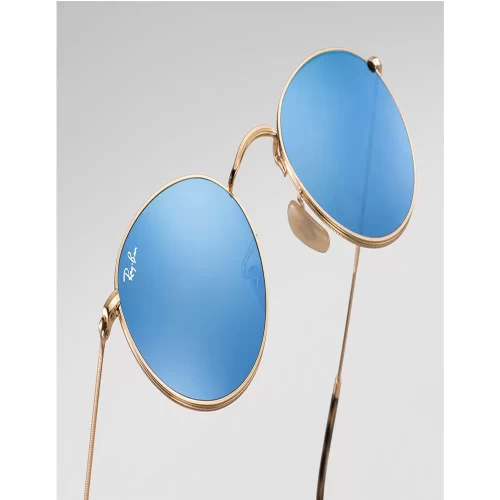 عینک آفتابی RayBan 3447 Gold Light Blue Gradient Flash - Image 3