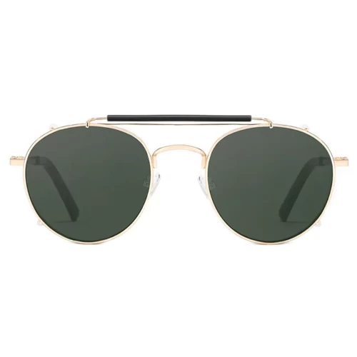 عینک مخصوص کامپیوتر آفتابی دی فرانکلین مدل D.franklin Classic Round Clip On Gold / G15 - Image 2
