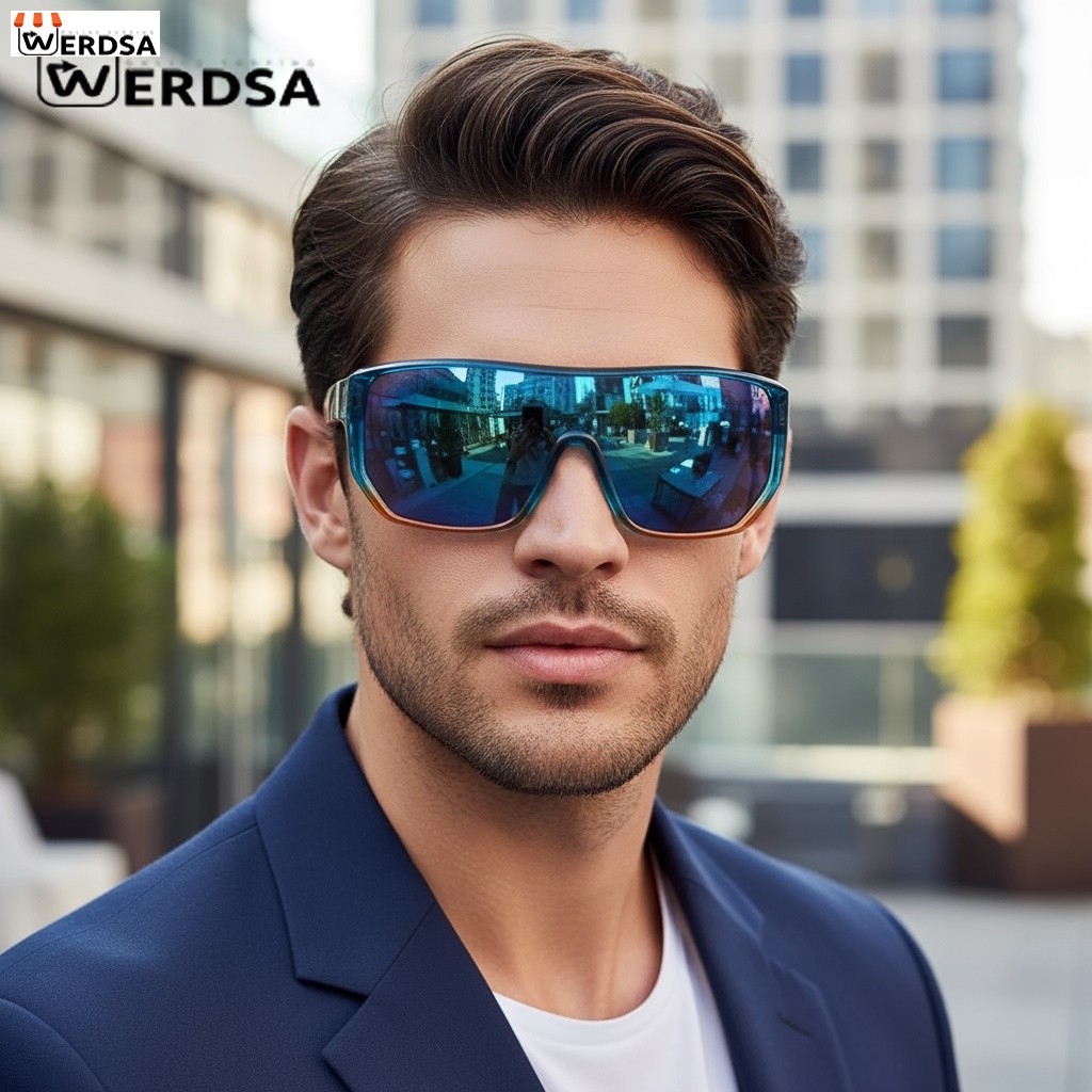 عینک اسکی مردانه شیشه آبی