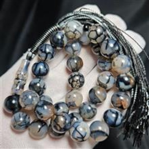 فروش تسبیح 33 دانه سنگ عقیق دراگون معدنی کد