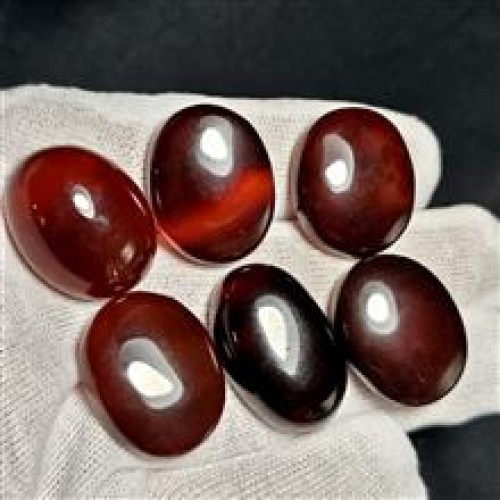 فروش پک 6 عددی نگین درشت سنگ عقیق جگری معدنی کد G81259