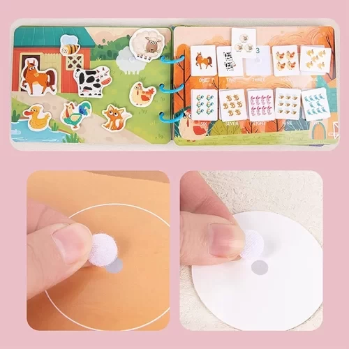 کتاب مونته سوری پازلی busy book مدل حیوانات مزرعه کد P/100468/A