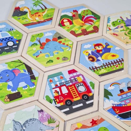 پازل چوبی کودک شش ضلعی کد 2231126