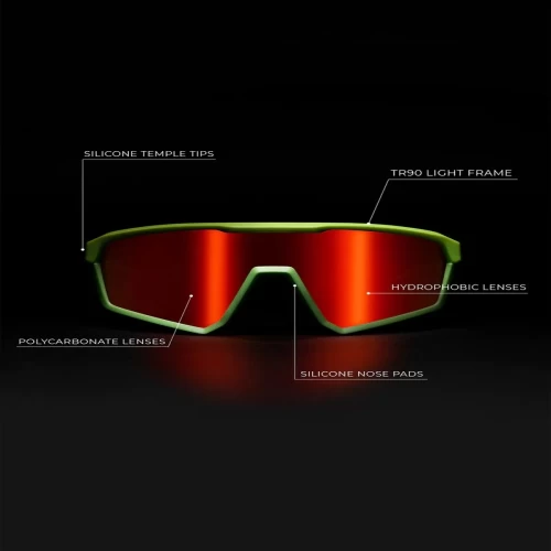 عینک آفتابی دی فرانکلین مدل D.Franklin HURRICANE LIME FULL / RED - Image 5