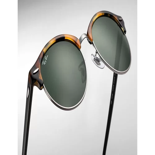 عینک آفتابی RayBan 4246 Clubround Tortoise Black Green Classic - Image 3