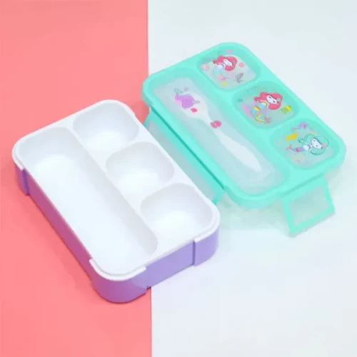 لانچ باکس 4 قسمتی واشر دار وست VEST طرح پری دریایی کد P/U2088/B