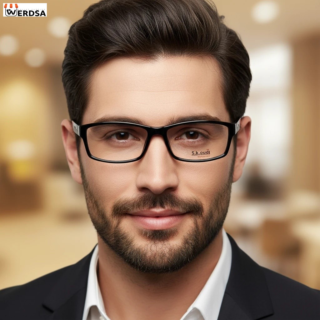 عینک طبی S.koudi مشکی TR90 مدل مربع سبک و مقاوم 1483