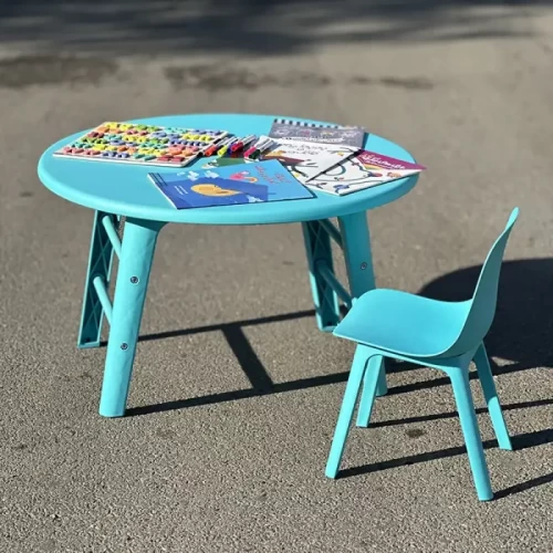 میز کودک دایره مینی تیکا رنگ آبی فیروزه ای P/TF0207/AF