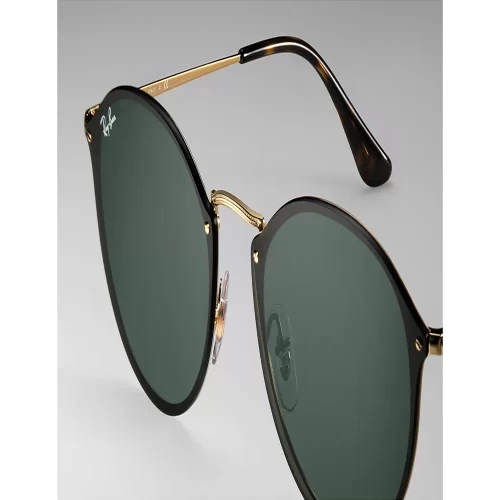 عینک آفتابی RayBan 3574N Blaze Round Gold Green Classic - Image 3
