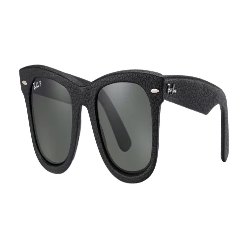 عینک آفتابی RayBan 2140QM Wayfarer Leather Green Classic G 15 - Image 2