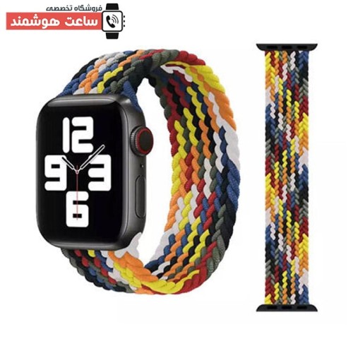 بند بافت چند رنگ اپل واچ مدل سولو لوپ - Apple Watch Rainbow Braided Solo Loop Strap - Image 3