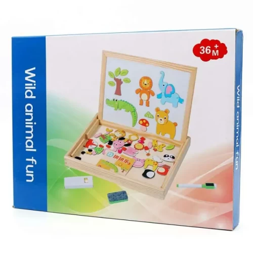 تخته سیاه و وایت برد دو طرفه مگنتی طرح حیوانات جنگل کد 6361757