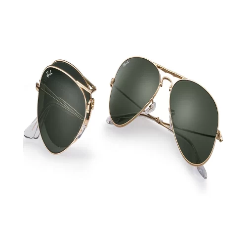 عینک آفتابی RayBan 3479 Aviator Folding Gold Green Classic - Image 3
