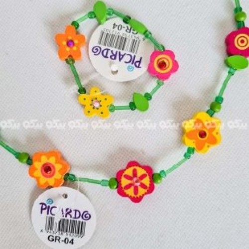 ست دستبند و گردنبند چوبی کد GR-04