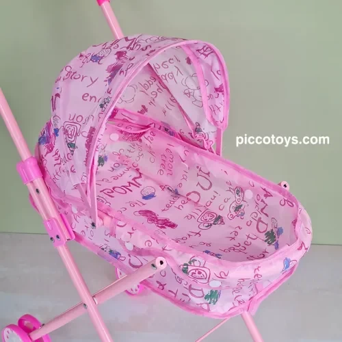 کالسکه عروسک سایبان دار صورتی کد 616B