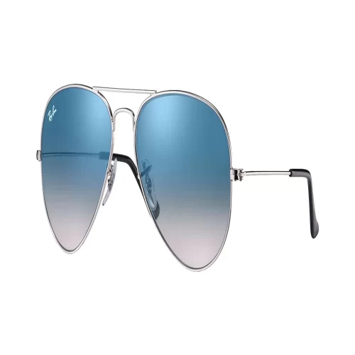 عینک آفتابی RayBan 3025 Aviator Silver Light Blue Gradient - Image 2