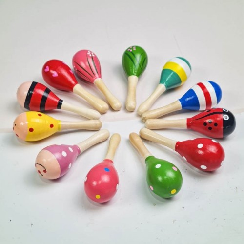 اسباب بازی جغجغه چوبی طرح راه راه سایز کوچک کد 6827882