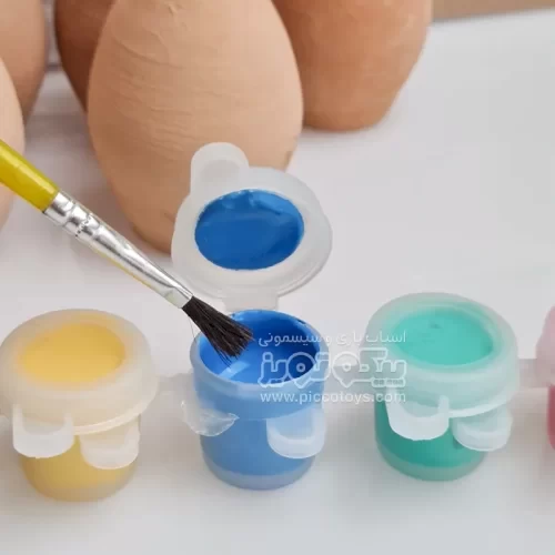 اسباب بازی تخم مرغ سفالی با رنگ