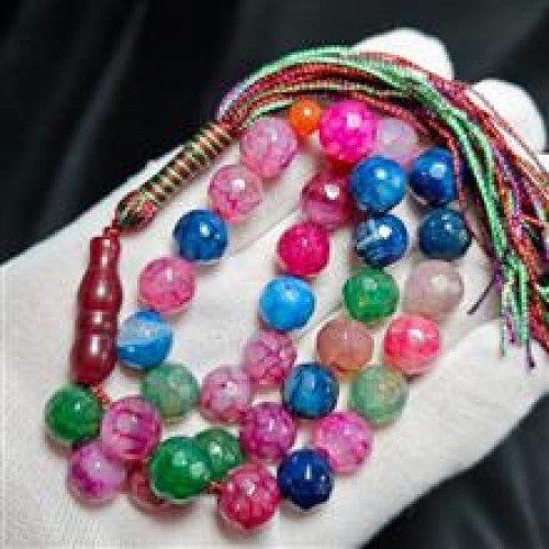 خرید تسبیح 33 دانه سنگ عقیق دراگون معدنی کد وردسا