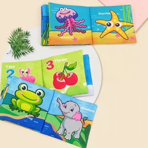 کتاب پارچه ای آموزشی مدل حیوانات دریایی کد 665324